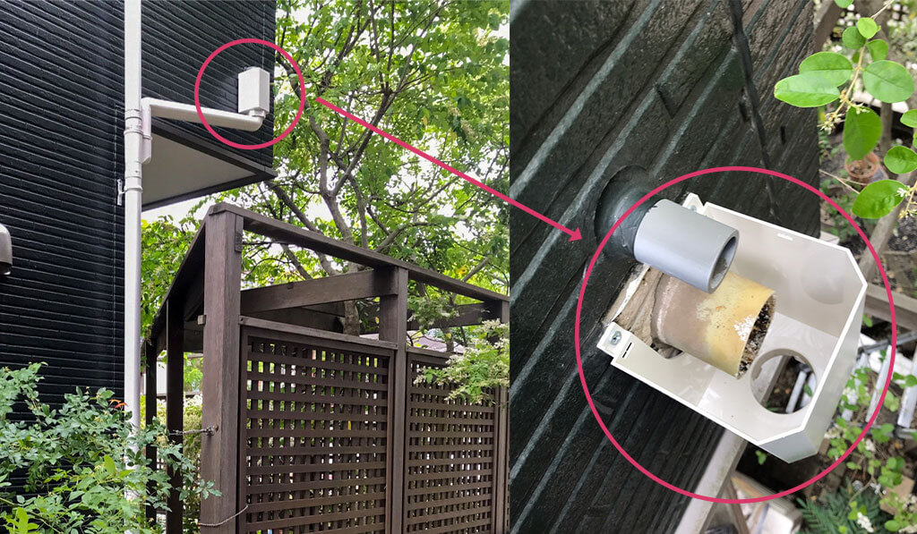 新しい竪樋を設置