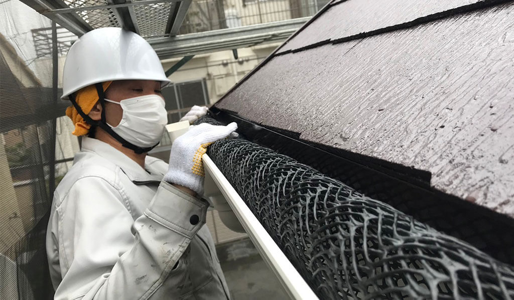 雨どいネットを設置
