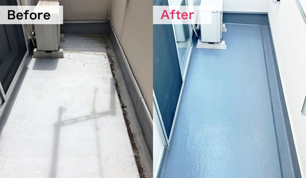 ベランダ防水工事（トップコート塗り替え）