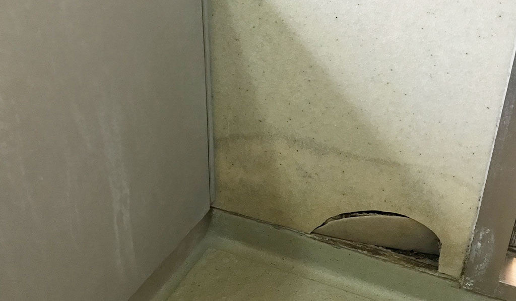 浴室壁補修工事ビフォー