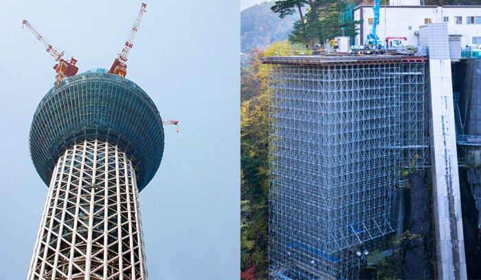 こんなところに足場？！意外すぎる施工現場
