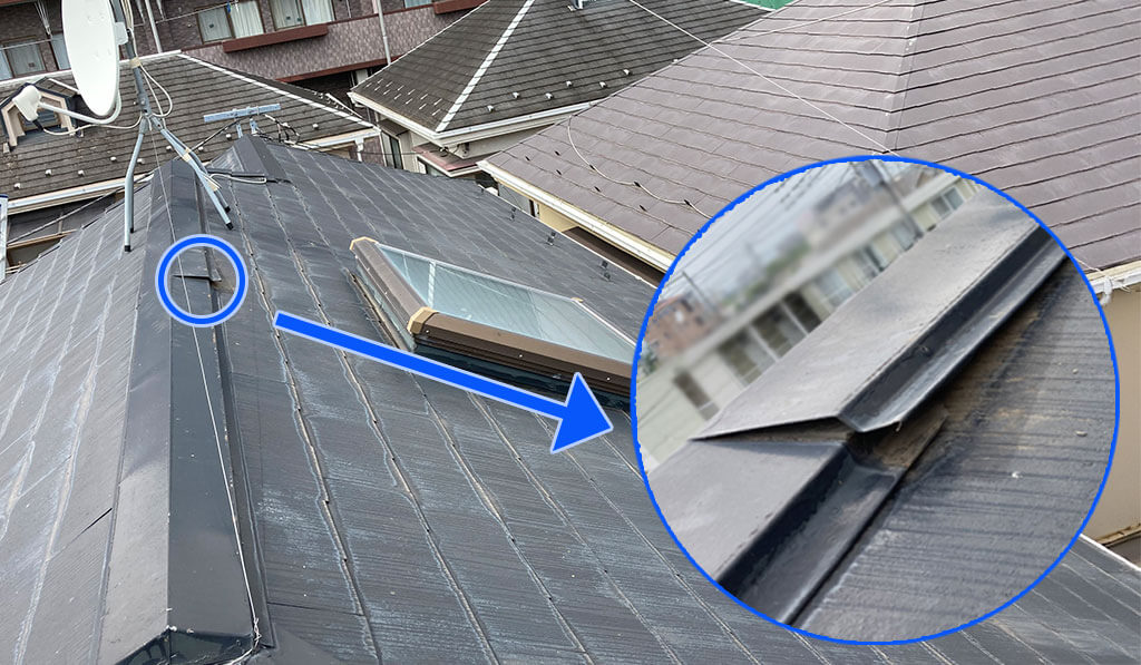 川崎市宮前区|棟板金工事・屋根塗装工事ビフォー画像