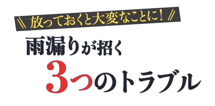 放っておくと大変なことに!雨漏りが招く3つのトラブル