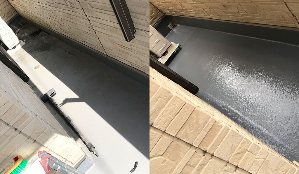 2階ベランダの防水工事も行いました