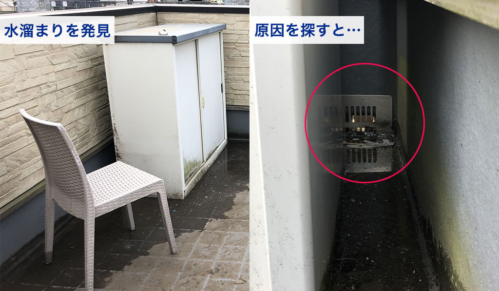 物置の水溜まり