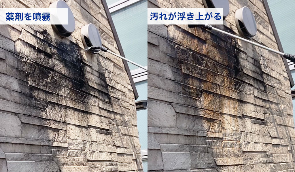 薬剤を吹きかける