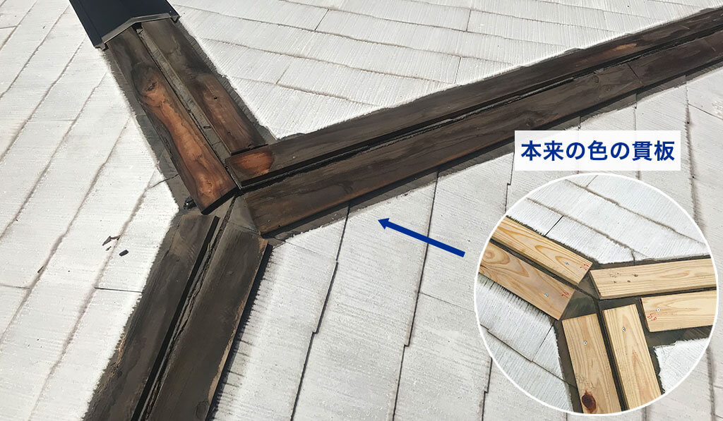 棟板金を取り外す