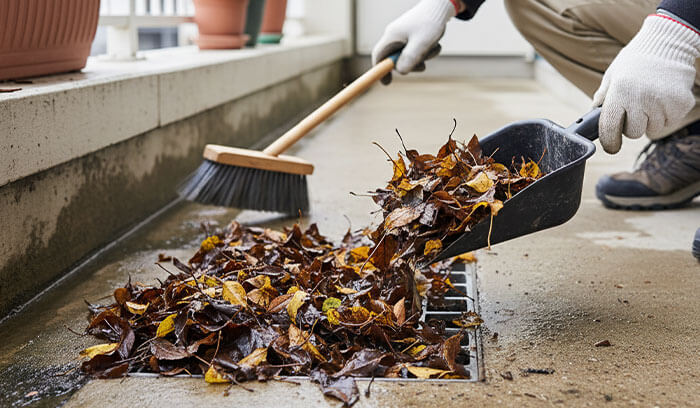 排水溝（ドレン）の掃除