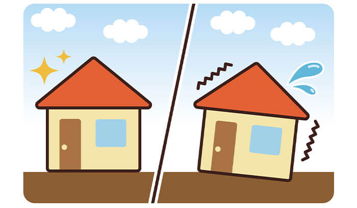 下地の沈下や凹み(経年劣化)