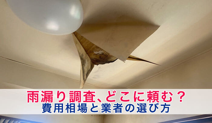 雨漏り調査はどこに頼む？費用相場と原因特定できる業者の選び方