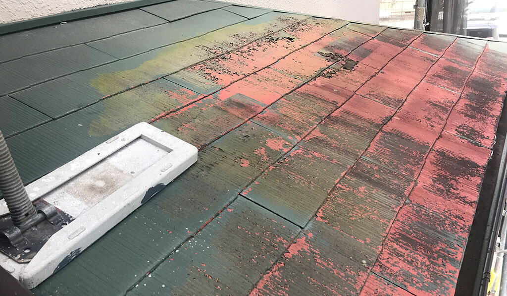 下屋根塗装ビフォー